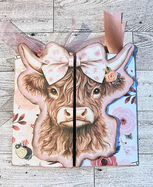 Clarabelle Dreams 3D Highland Cow Folio Card Written Instructions