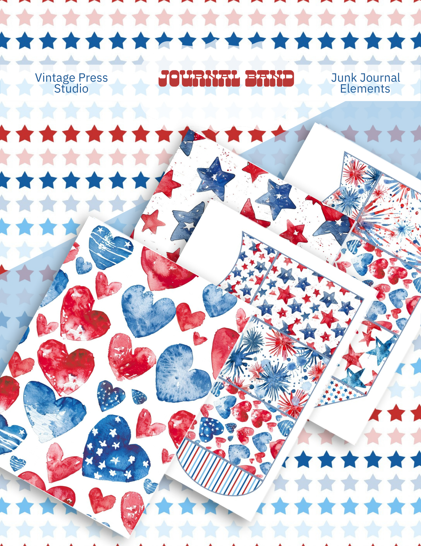 Patriotic July 4th Journal Belly Band for Junk Journals