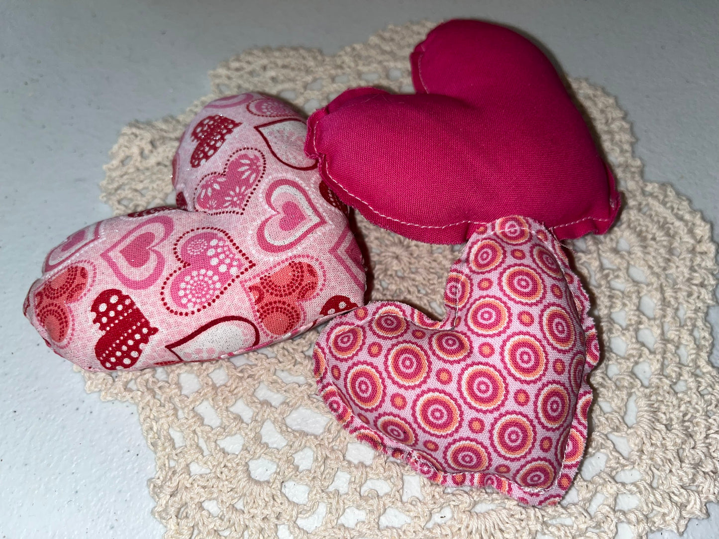 Valentine Stuffed Fabric Hearts