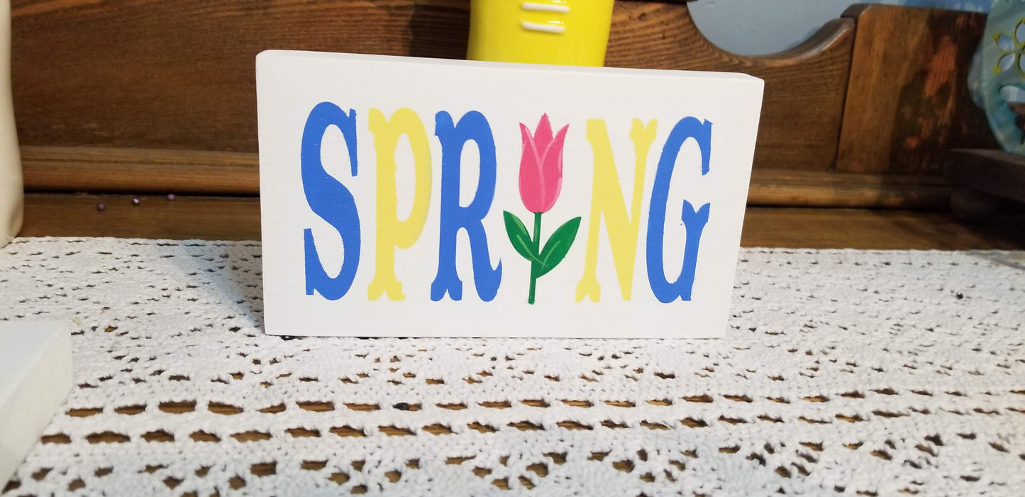 April Showers Bring May Flowers wood sign