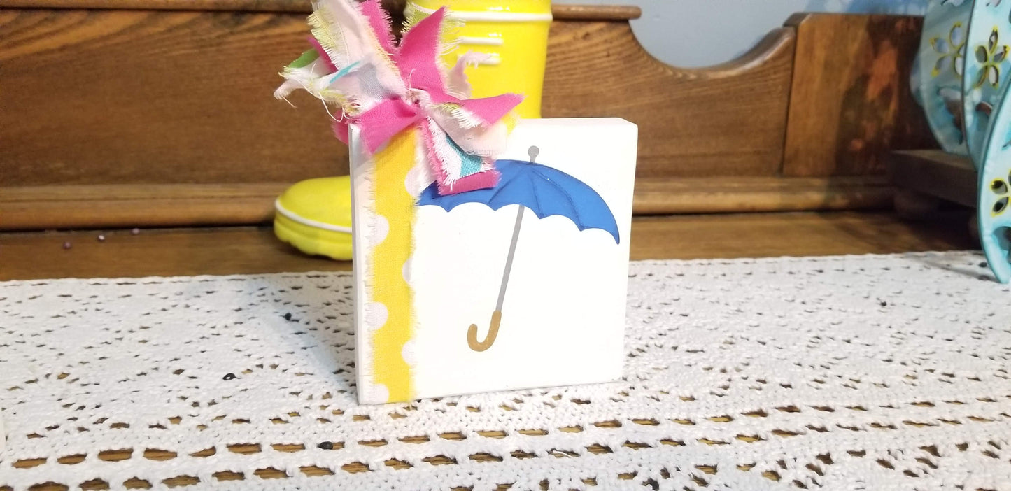 April Showers Bring May Flowers wood sign