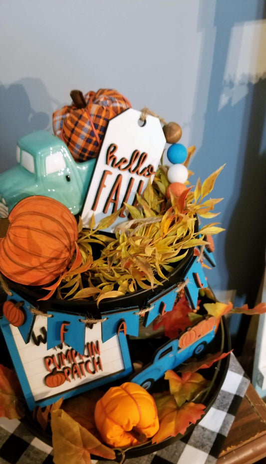 Pumpkin Patch Fall Tiered Tray Set