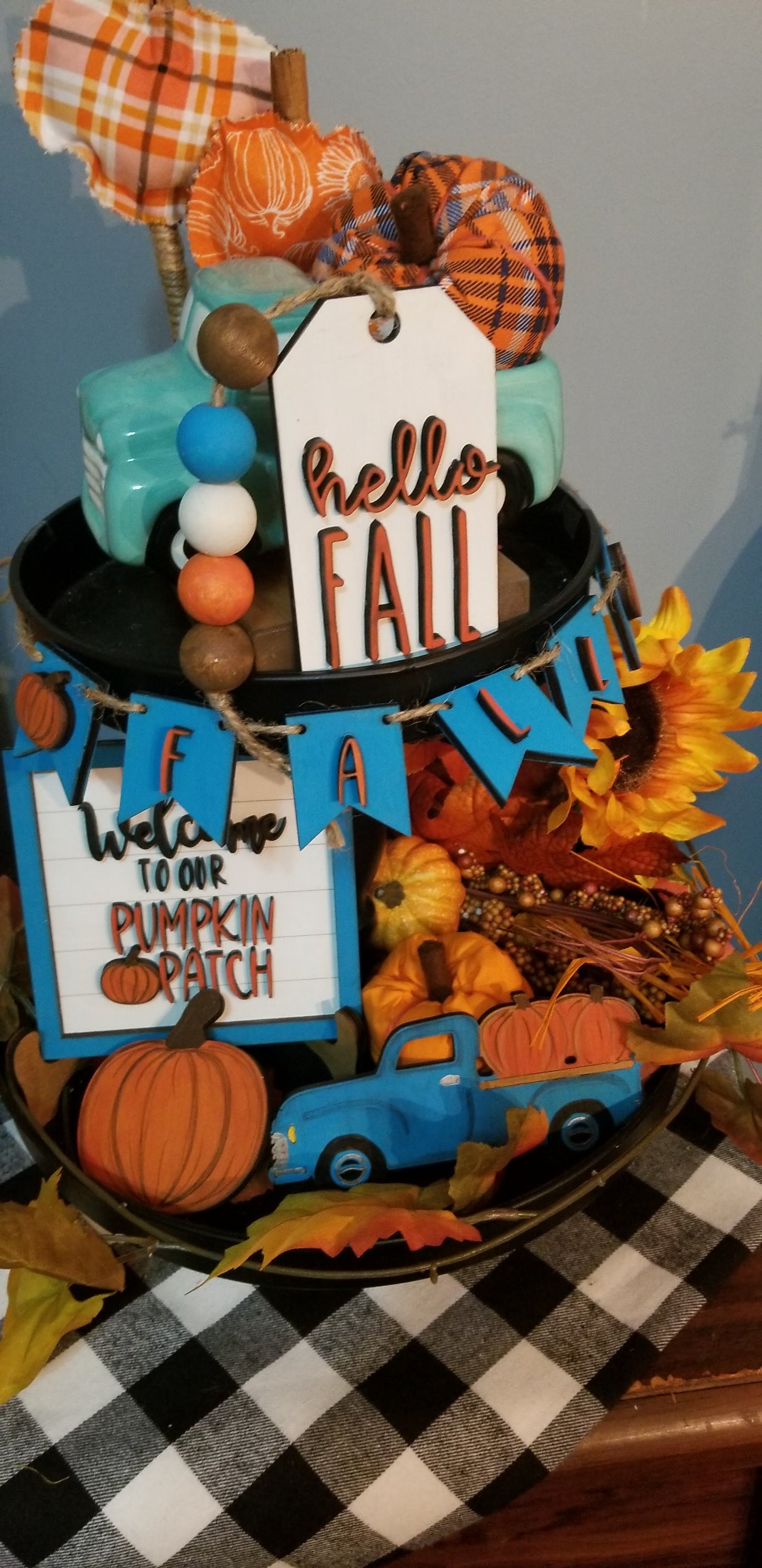 Pumpkin Patch Fall Tiered Tray Set