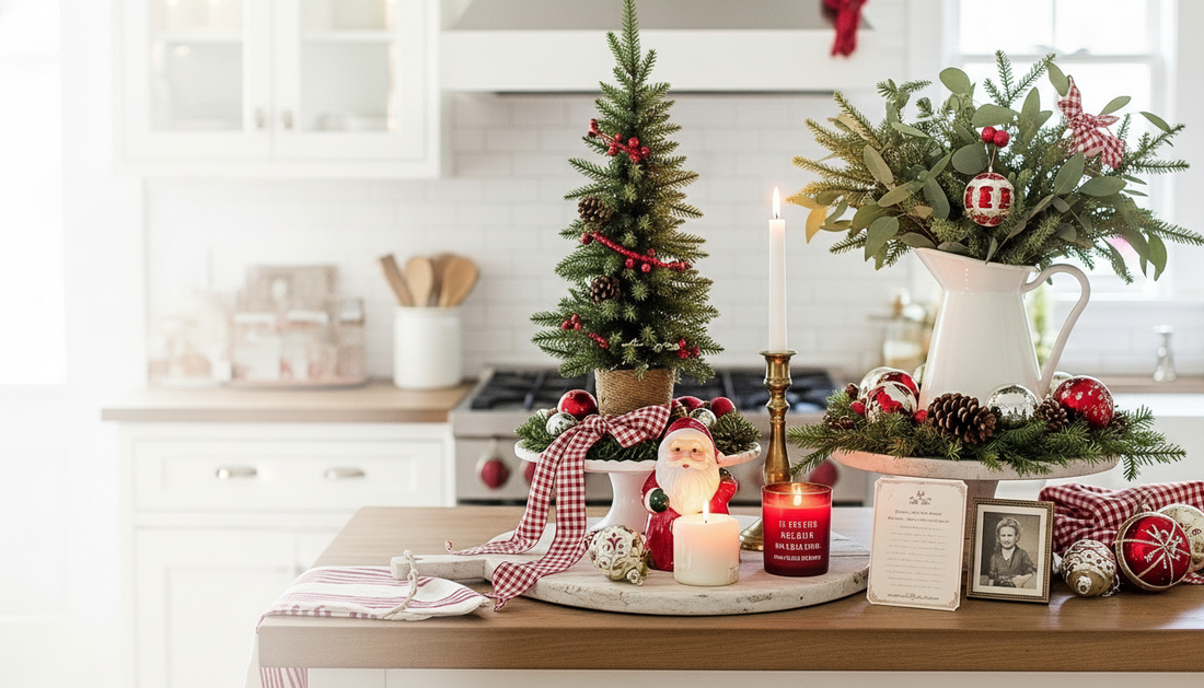 Cozy Holiday Vignette: Creating a Christmas Display on Your Kitchen Island