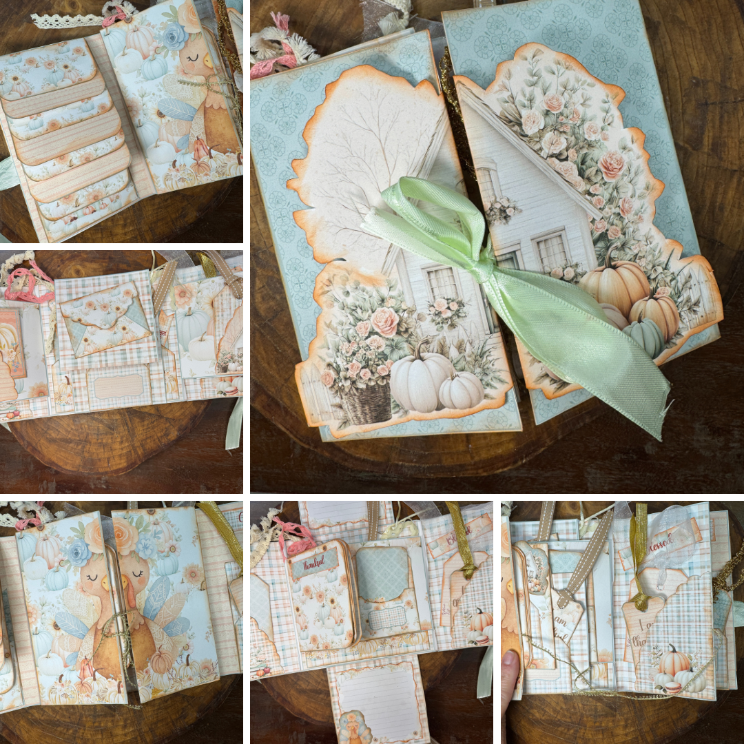 I Am Thankful Creative Junk Journal Kit | Autumn Friendsgiving & Gratitude Paper Craft Folio