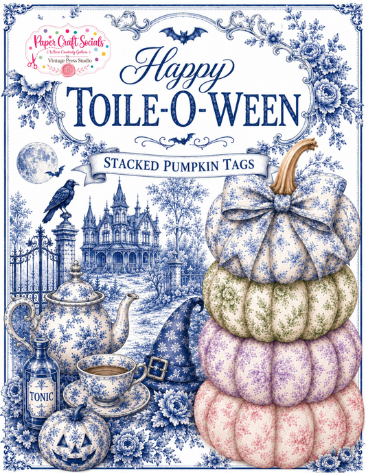 Toile-O-Ween Stacked Pumpkin Tags Halloween Paper Craft Kit
