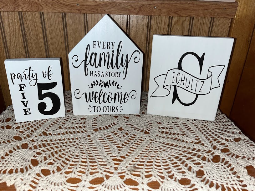 Family-Themed 3 Piece Sign Set