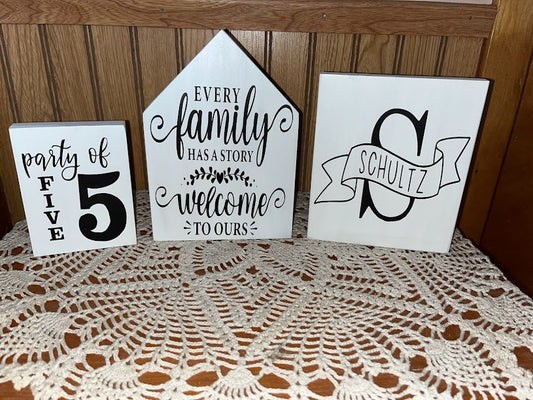 Family-Themed 3 Piece Sign Set