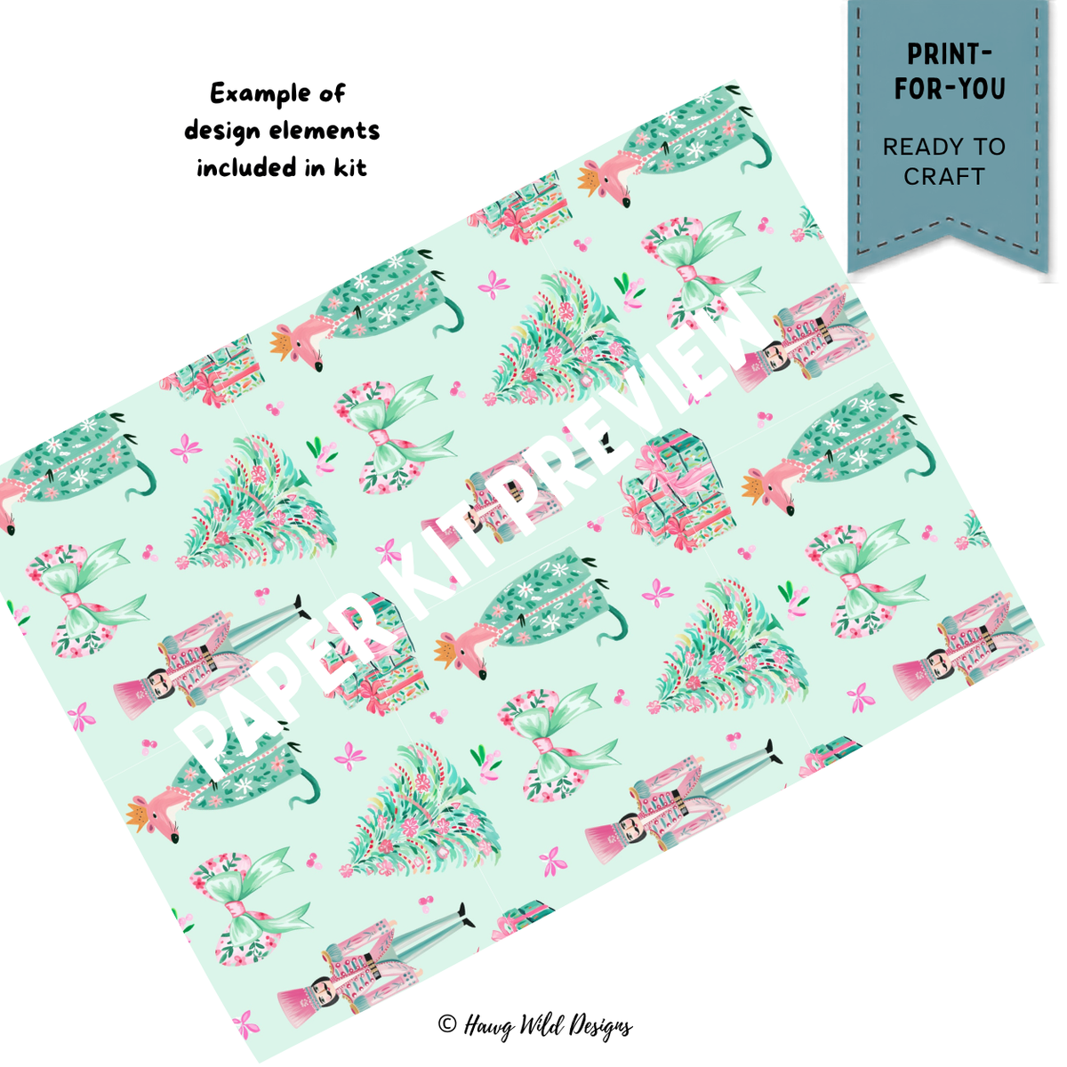 Merry & Bright Mini Accordion Journal Kit | Christmas Paper Craft Journal
