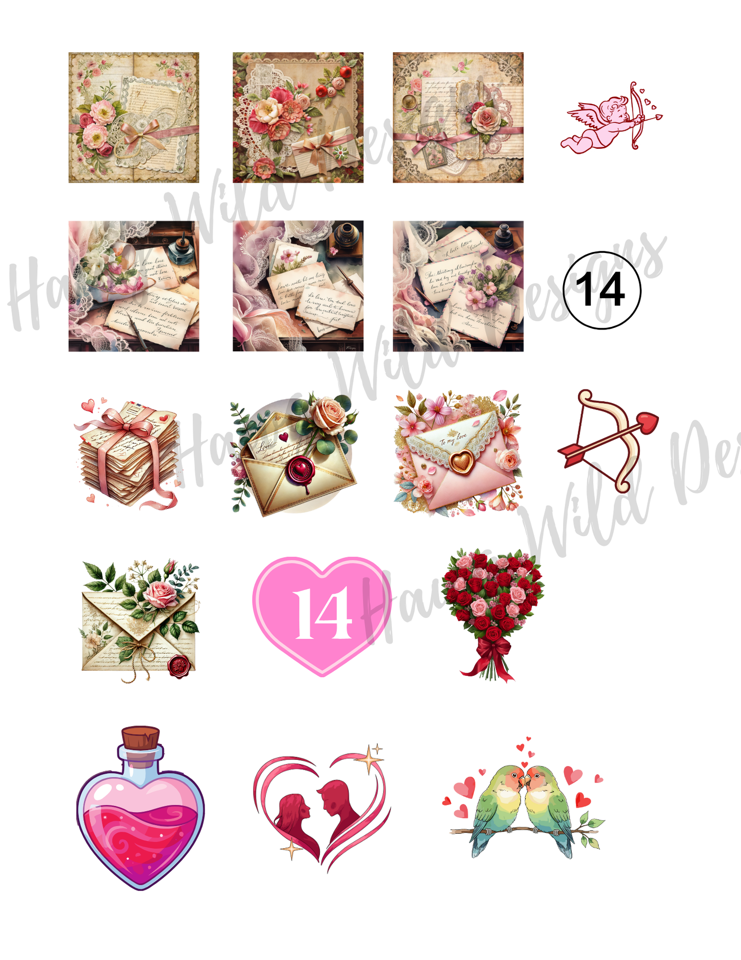 Love Notes Snippet Roll | Printable Valentine Ephemera for Junk Journals