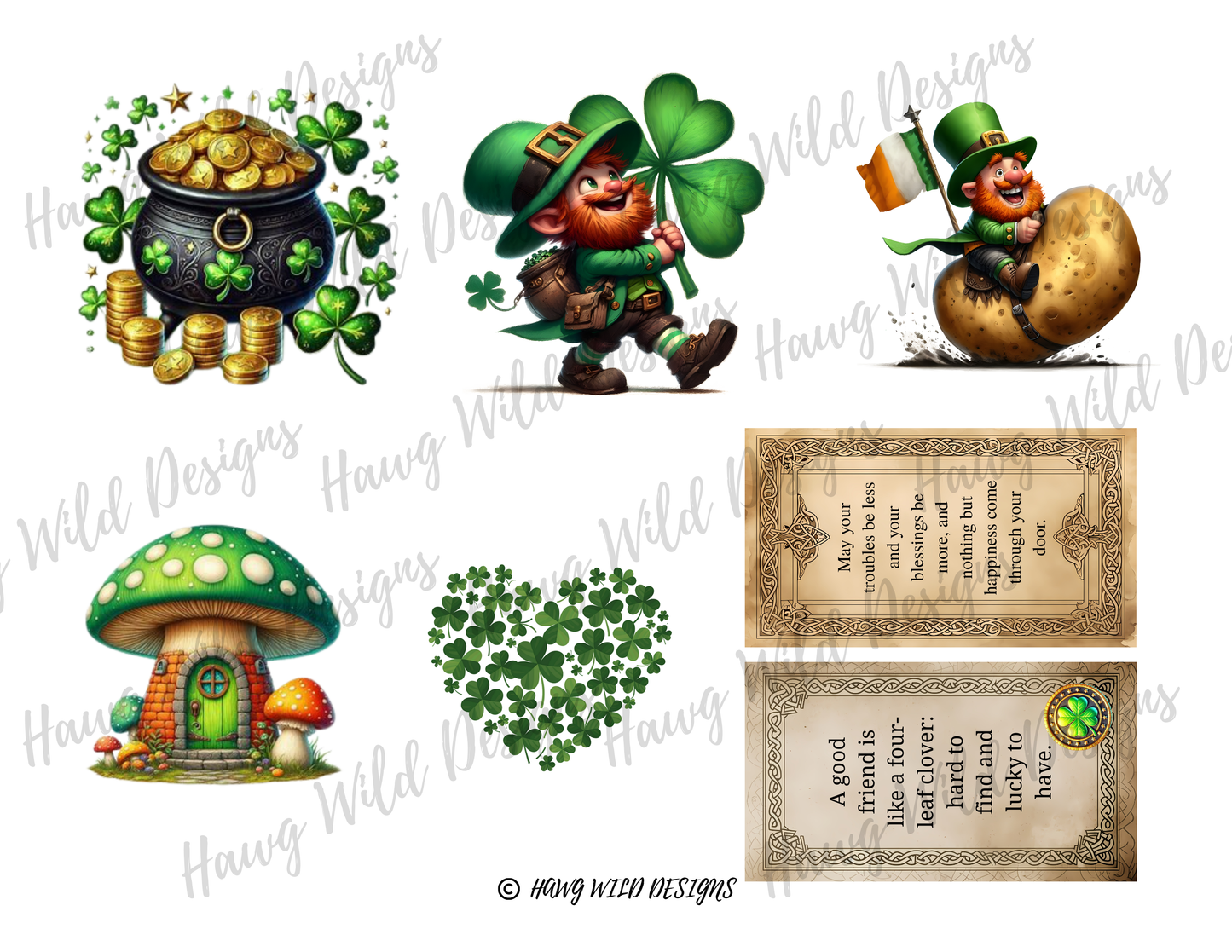 Irish Blessings: St. Patrick’s Day Junk Journal Folio Kit | Digital, Printed, DIY, Finished