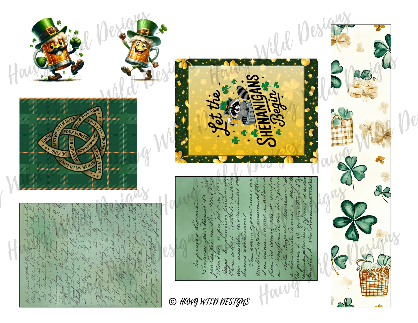Irish Blessings: St. Patrick’s Day Junk Journal Folio Kit | Digital, Printed, DIY, Finished
