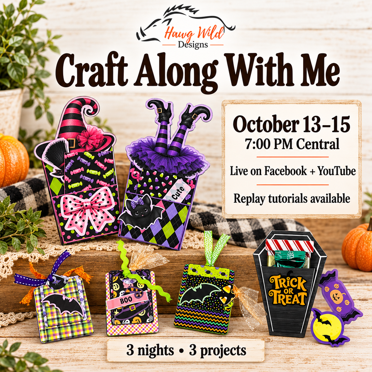 Halloween Paper Craft Kit Bundle | 3 DIY Projects + Tutorials