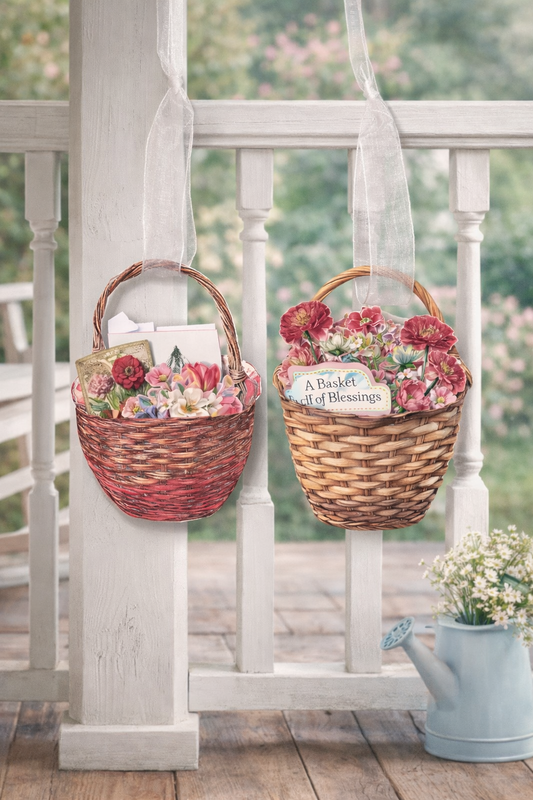 May Day Basket Printable Kit | Vintage Junk Journal Ephemera & Spring Paper Craft Set