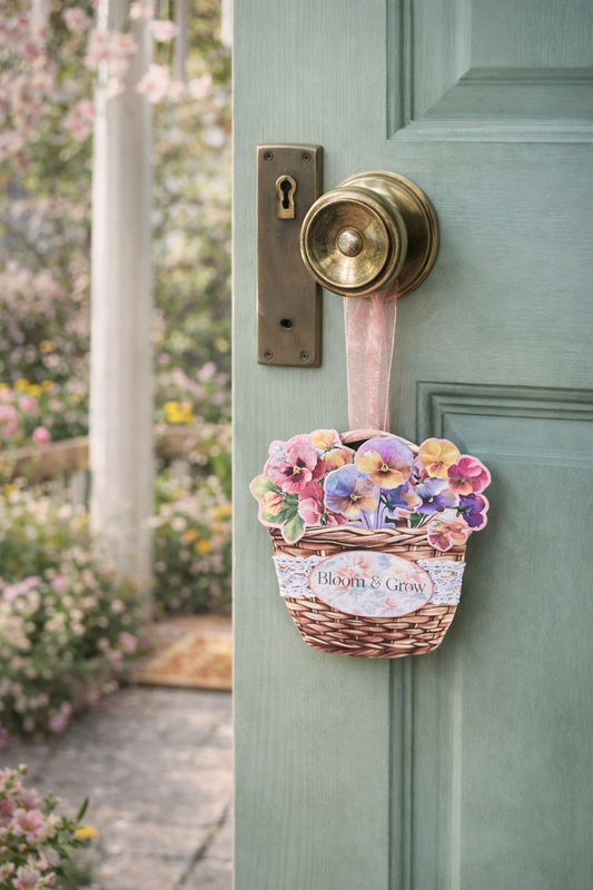 Spring May Day Basket Printable | DIY Paper Craft | Cottage Floral Freebie