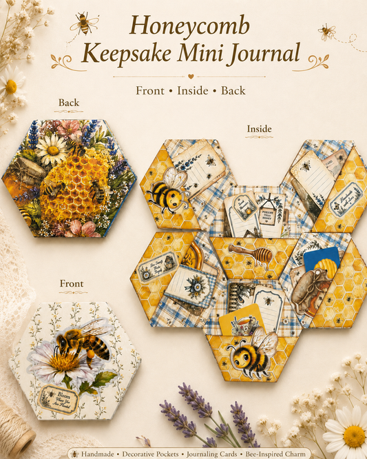 Honeycomb Keepsake Mini Journal Printable | Bee Themed Mini Junk Journal