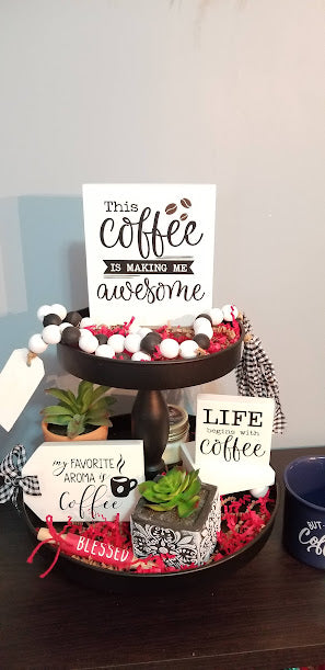 Coffee Tiered Tray Set, 3 pcs.