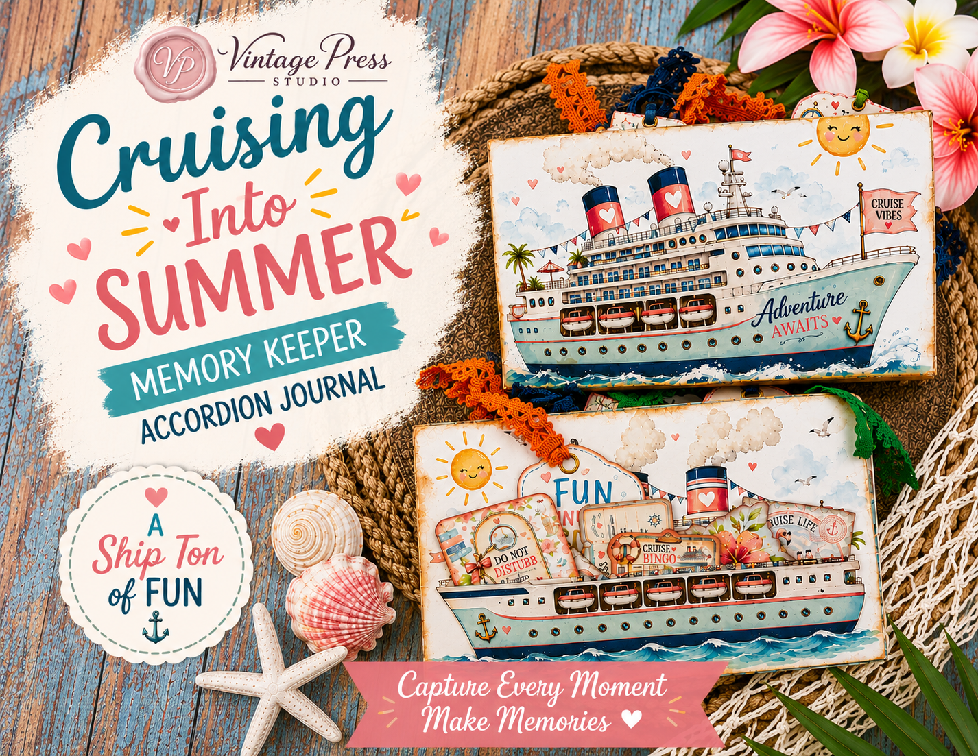 Cruising into Summer Memory Keeper Accordion Journal Kit