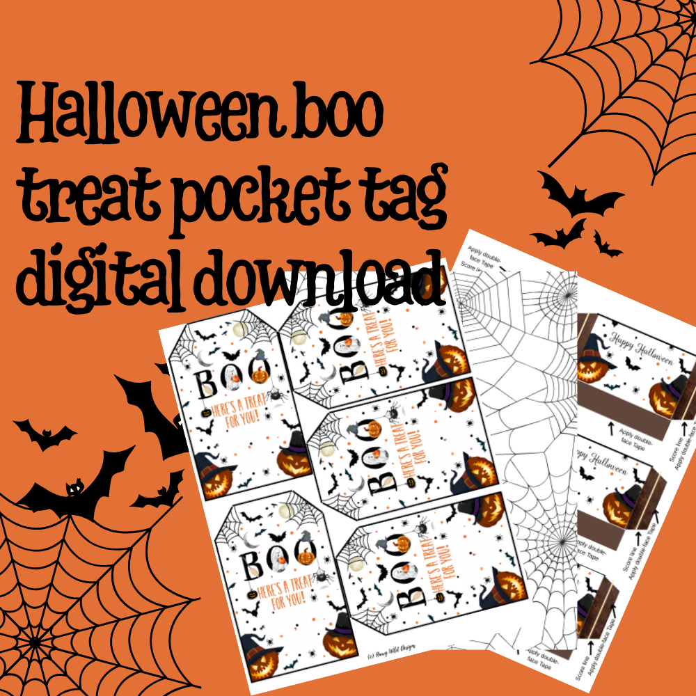 Halloween Pocket Treat Tag (PRINTABLE DIGITABLE DOWNLOAD)