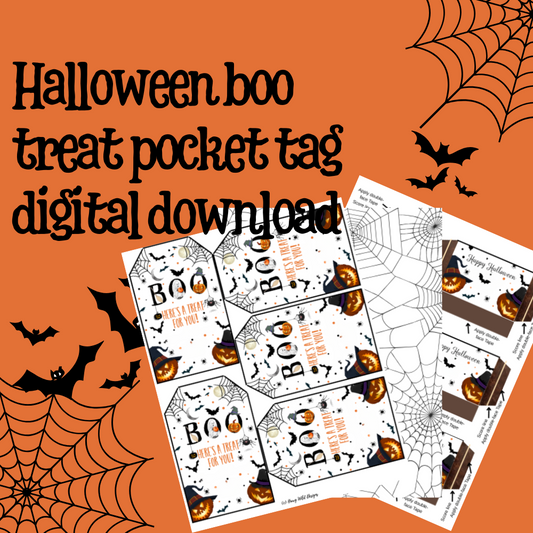 Halloween Pocket Treat Tag (PRINTABLE DIGITABLE DOWNLOAD)