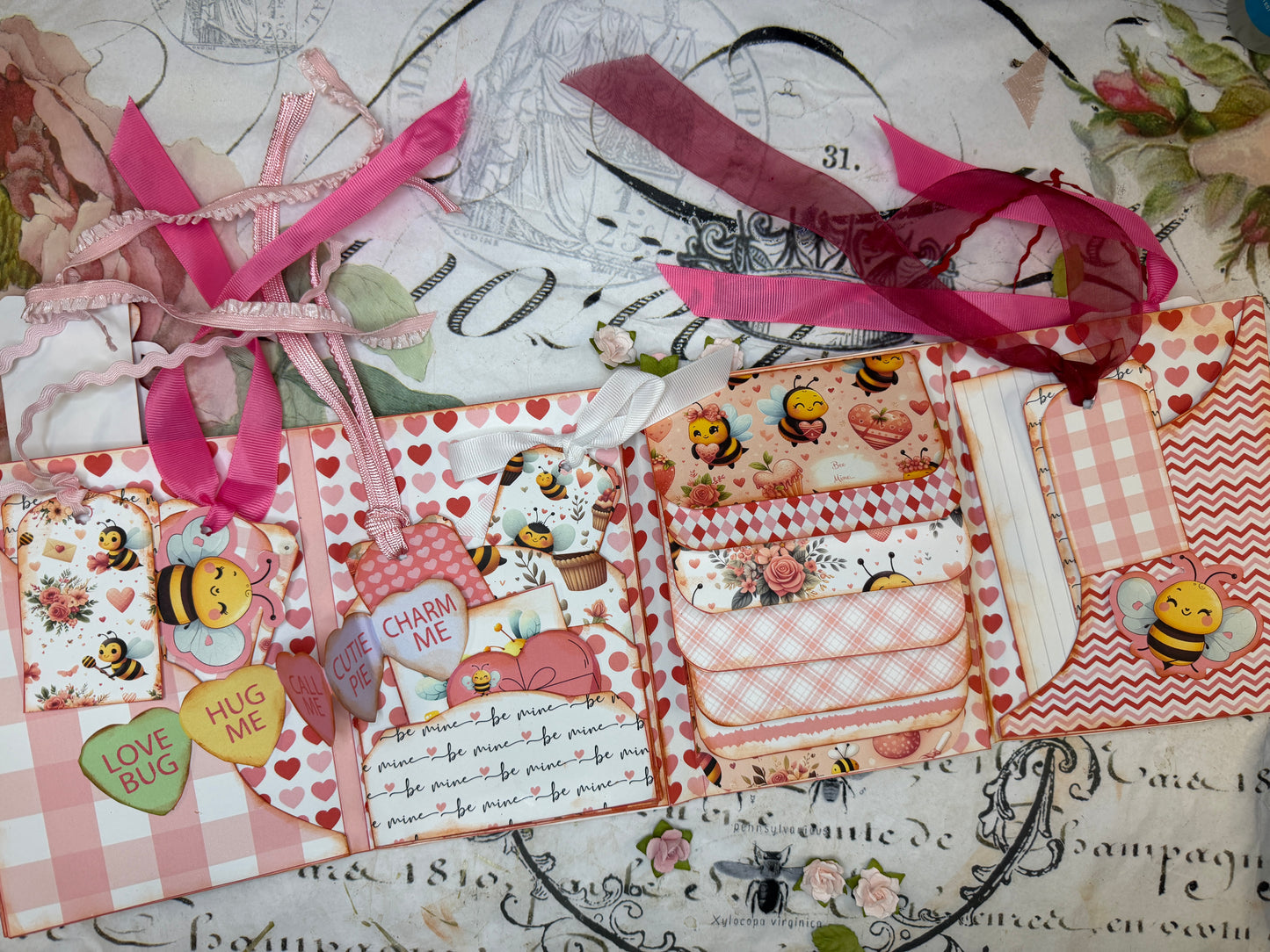 Bee Mine Valentine Mini Pocket Folio – Pockets, Tags & Ephemera