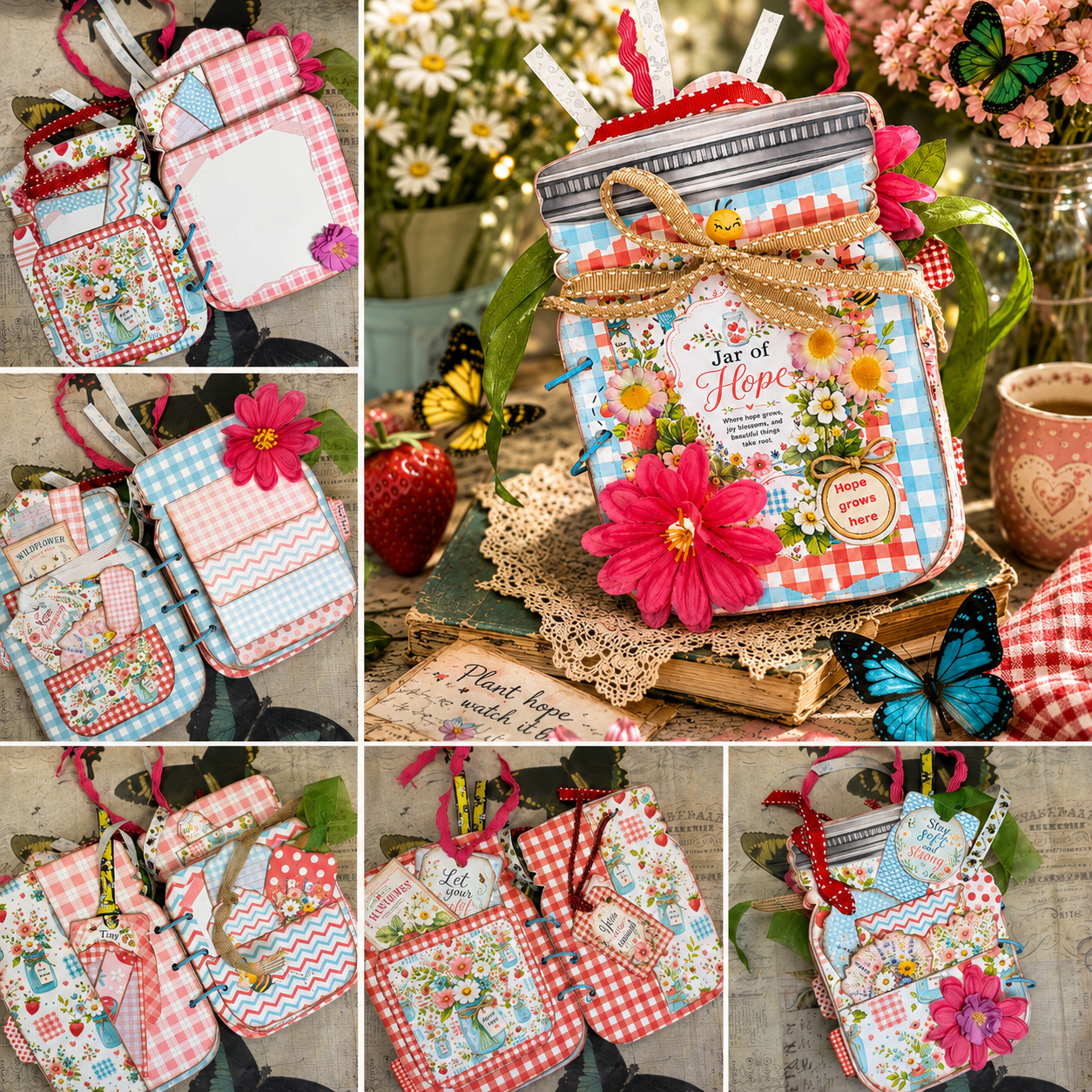Jar of Hope Junk Journal paper craft kit collage by Paper Craft Socials