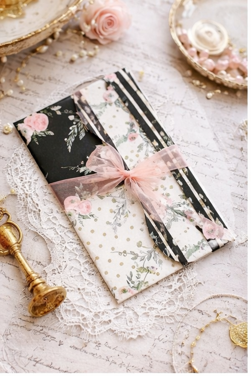 Mother’s Day Junk Journal Folio Kit – Pre-Printed Clutch Style Gift for Mom