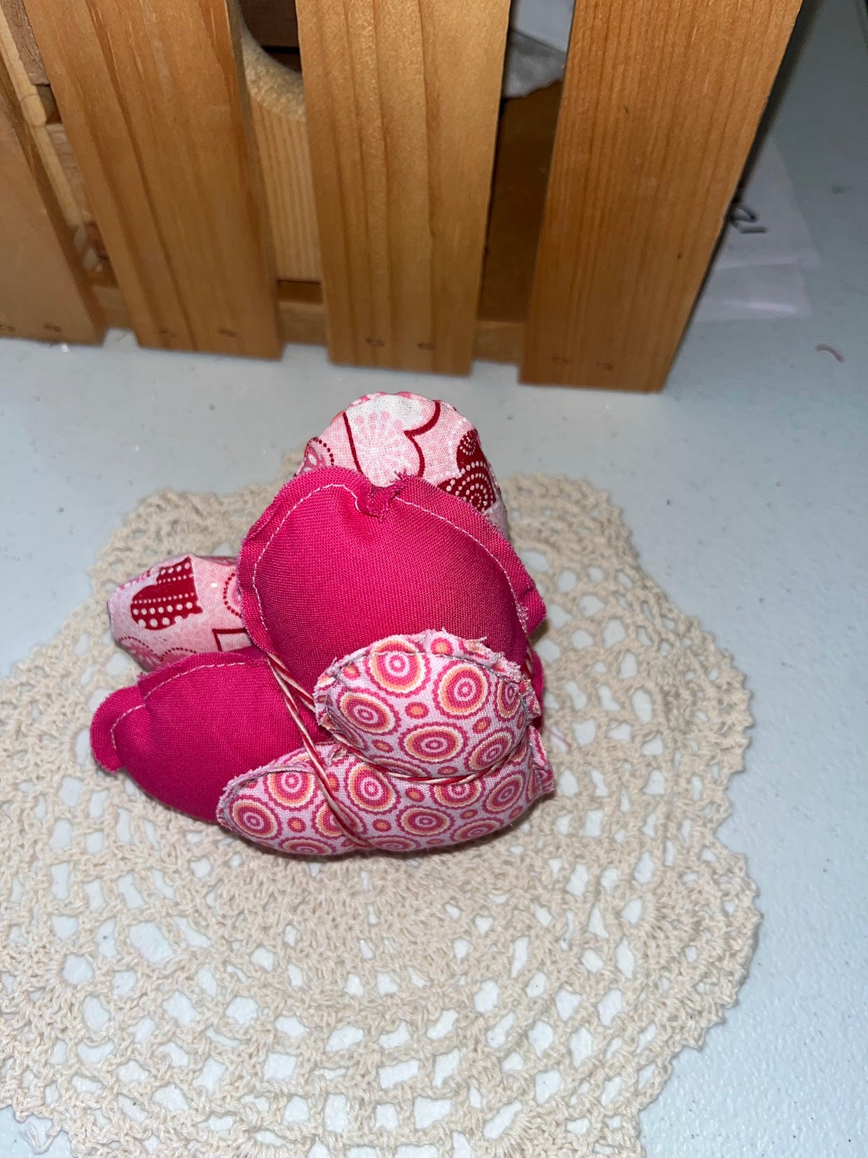 Valentine Stuffed Fabric Hearts