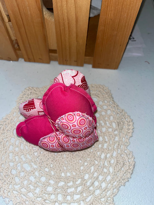 Valentine Stuffed Fabric Hearts