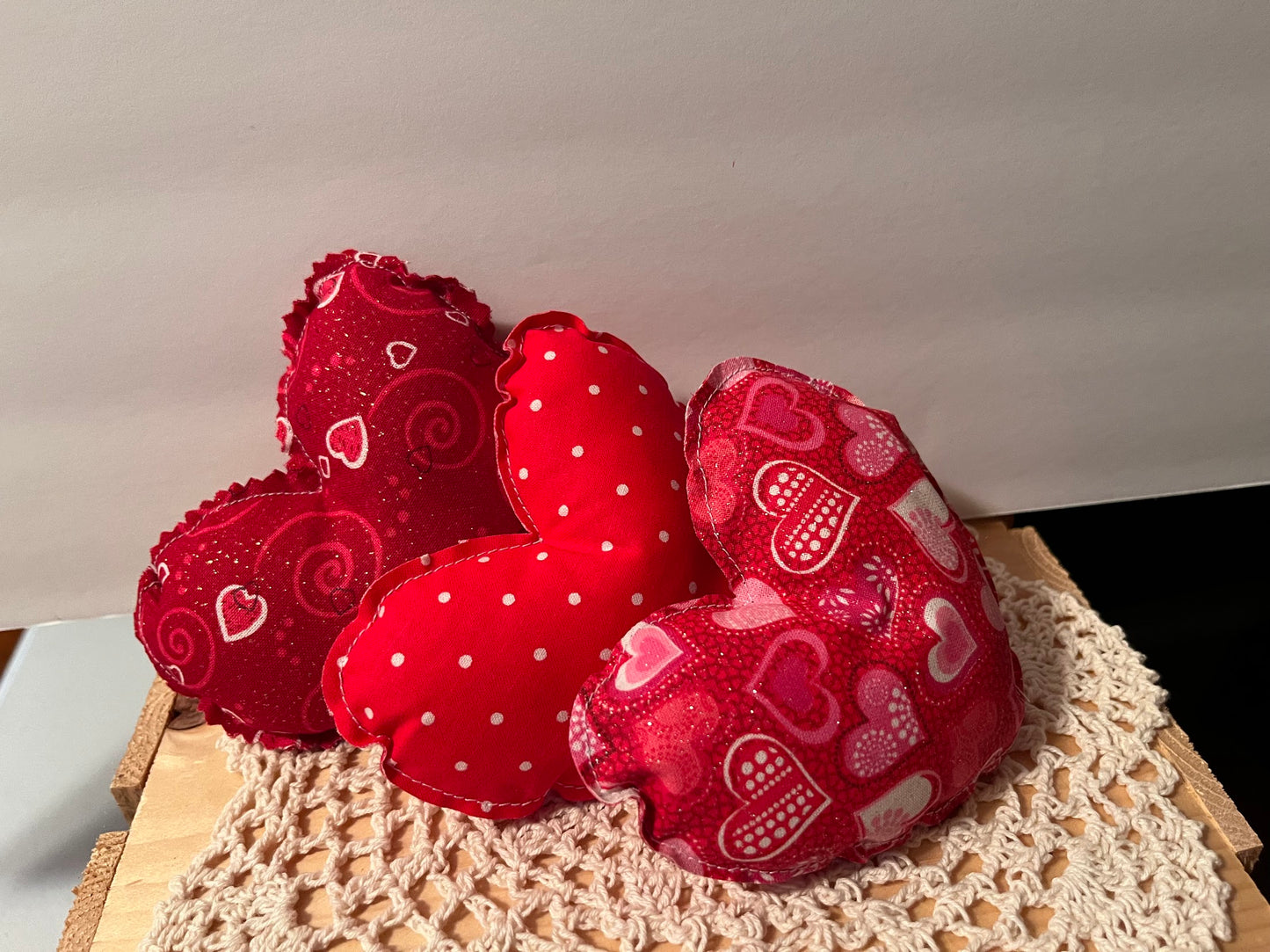 Valentine Stuffed Fabric Hearts