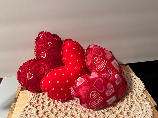 Valentine Stuffed Fabric Hearts