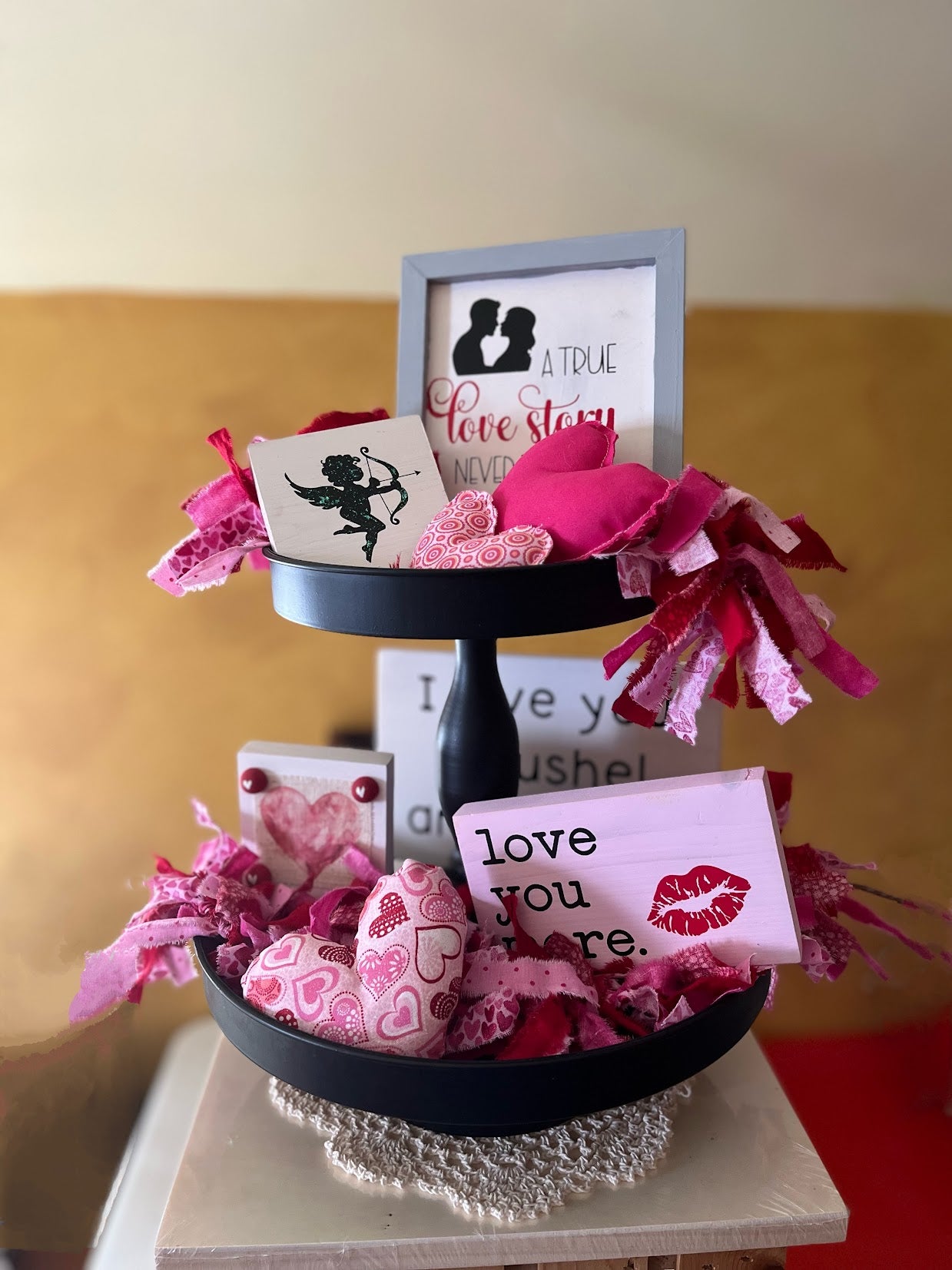 Valentine Stuffed Fabric Hearts