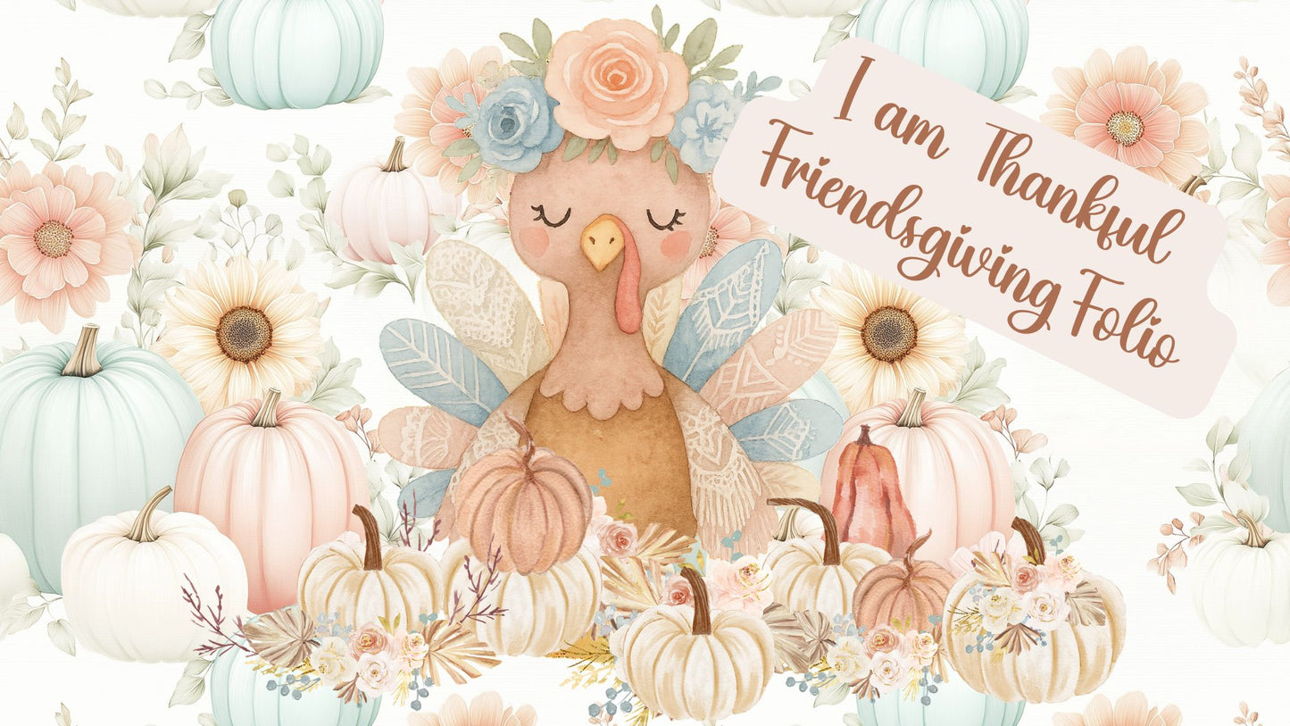 I Am Thankful Creative Junk Journal Kit | Autumn Friendsgiving & Gratitude Paper Craft Folio