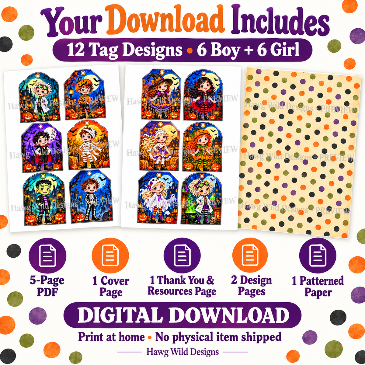 Halloween Sweet Treat Tags Printable — download contents.