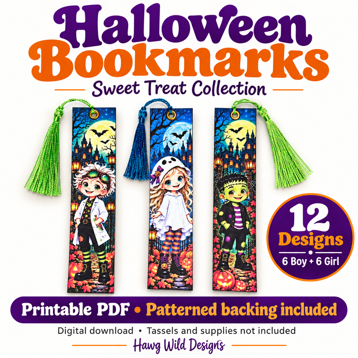 Halloween Sweet Treat Bookmarks Printable — product overview.