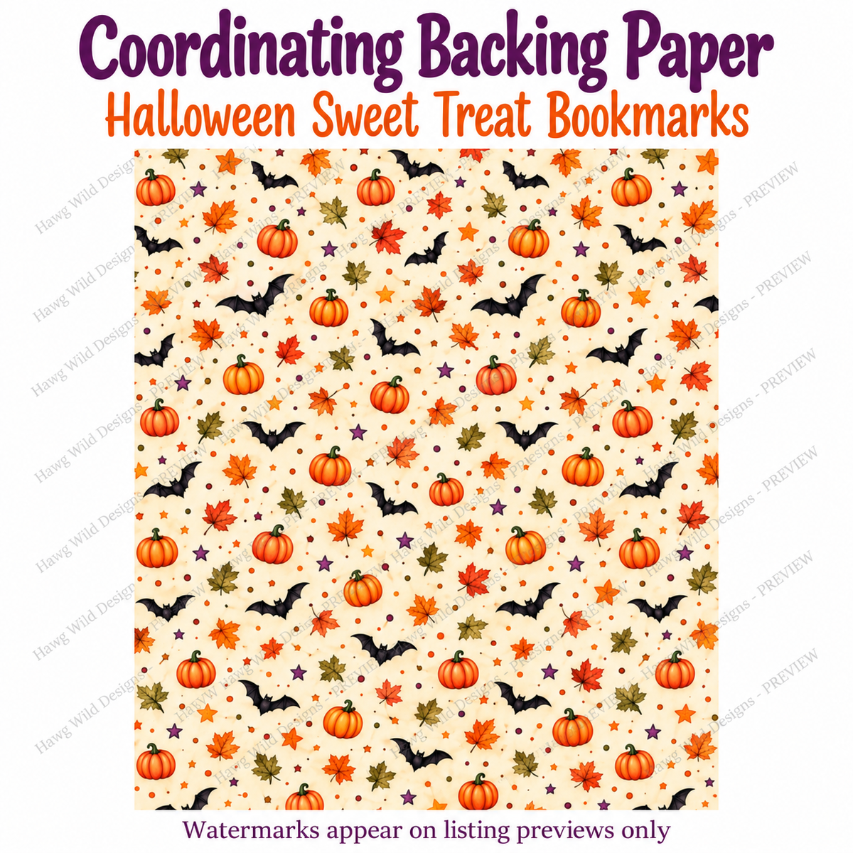 Halloween Sweet Treat Bookmarks Printable — printing information.