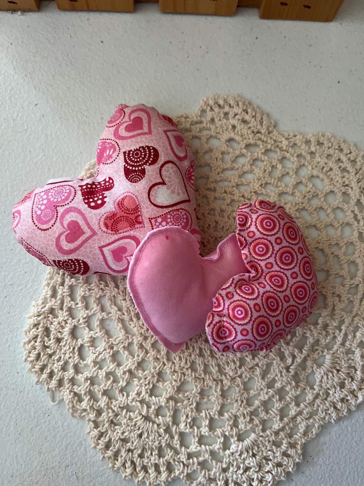 Valentine Stuffed Fabric Hearts