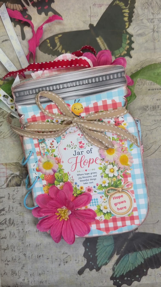Jar of Hope Junk Journal paper craft kit video flip-through by Paper Craft Socials