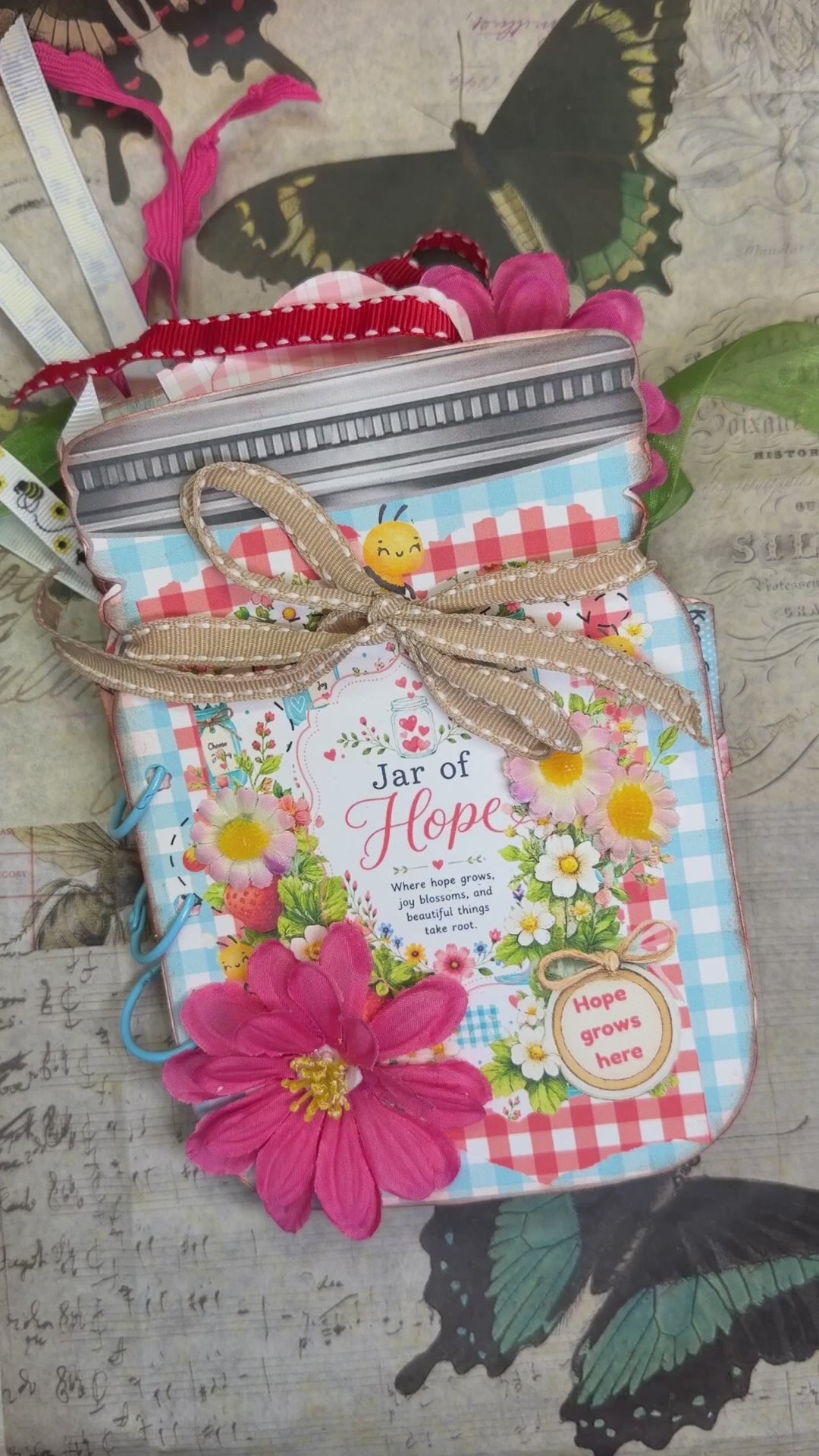 Jar of Hope Junk Journal paper craft kit video flip-through by Paper Craft Socials