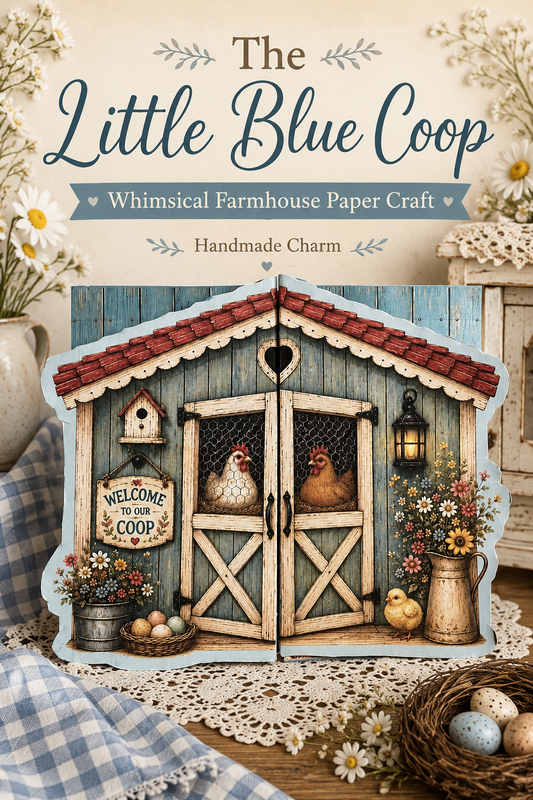 The Little Blue Coop Flip-Out Creative Junk Journal from the Country Blooms and Happy Hens Collection