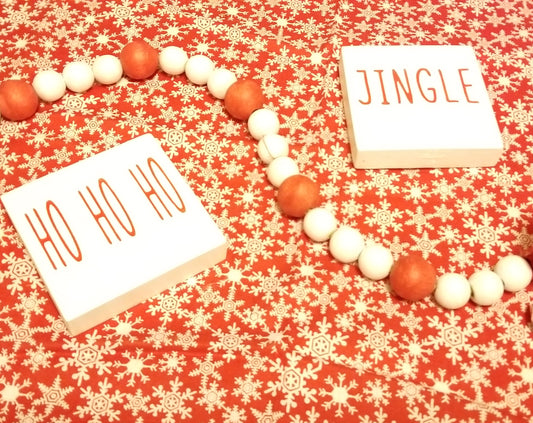 Snowflakes Wood Shelf Sitter Sign Set