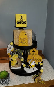 Bee-inspired Tiered Tray 3 Piece Set