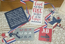 Load image into Gallery viewer, Patriotic Tiered Tray 4 Piece Set