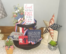 Load image into Gallery viewer, Patriotic Tiered Tray 4 Piece Set