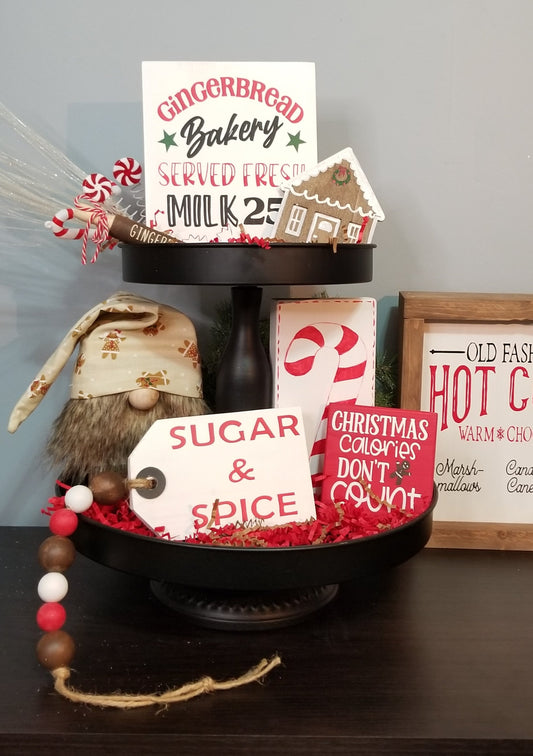 Gingerbread Tiered Tray Set, 4 pcs.