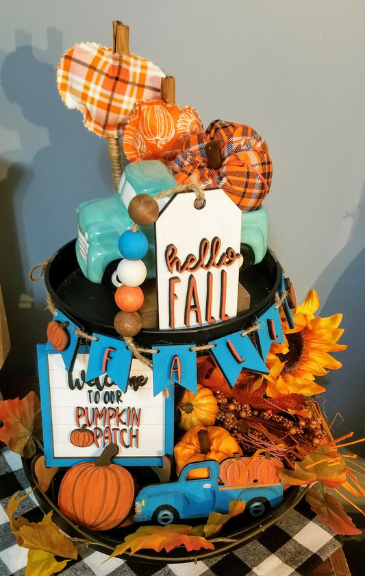 Pumpkin Patch Fall Tiered Tray Set