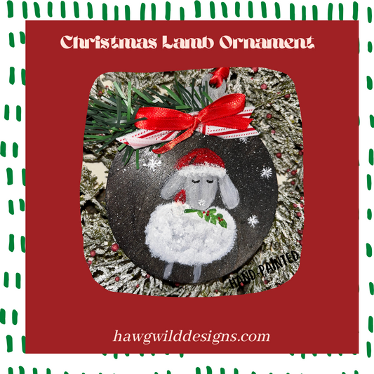 Christmas Lamb Hand-painted Christmas Ornament