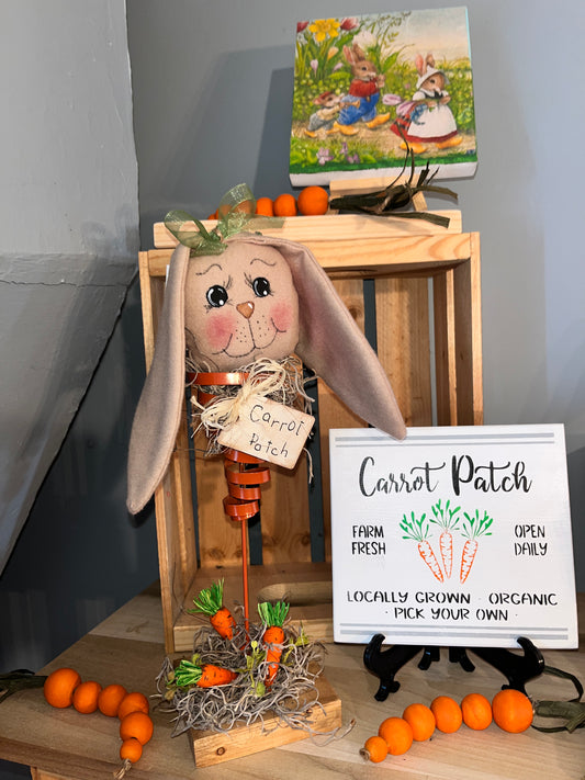 Bunny Head on a Carrot for Easter or Spring decor