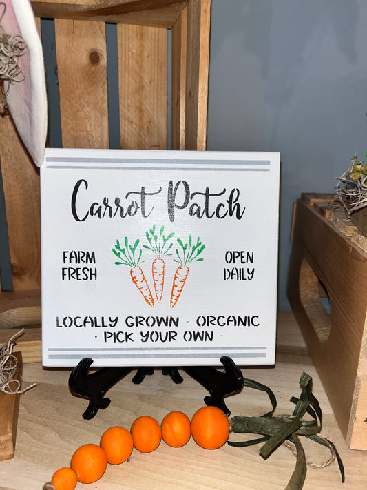 Carrot Patch Wood Sign