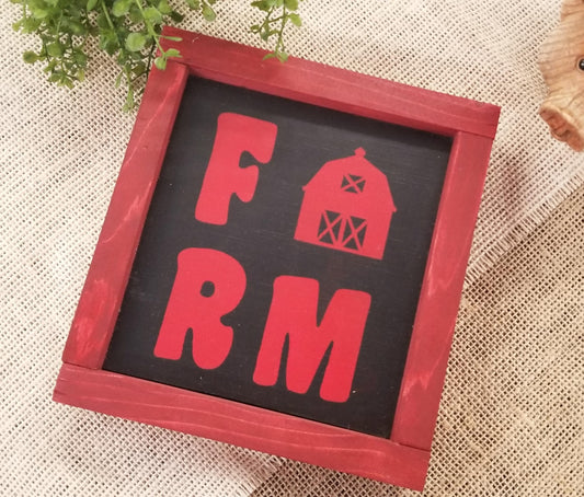 FARM Farmhouse Sign, Framed